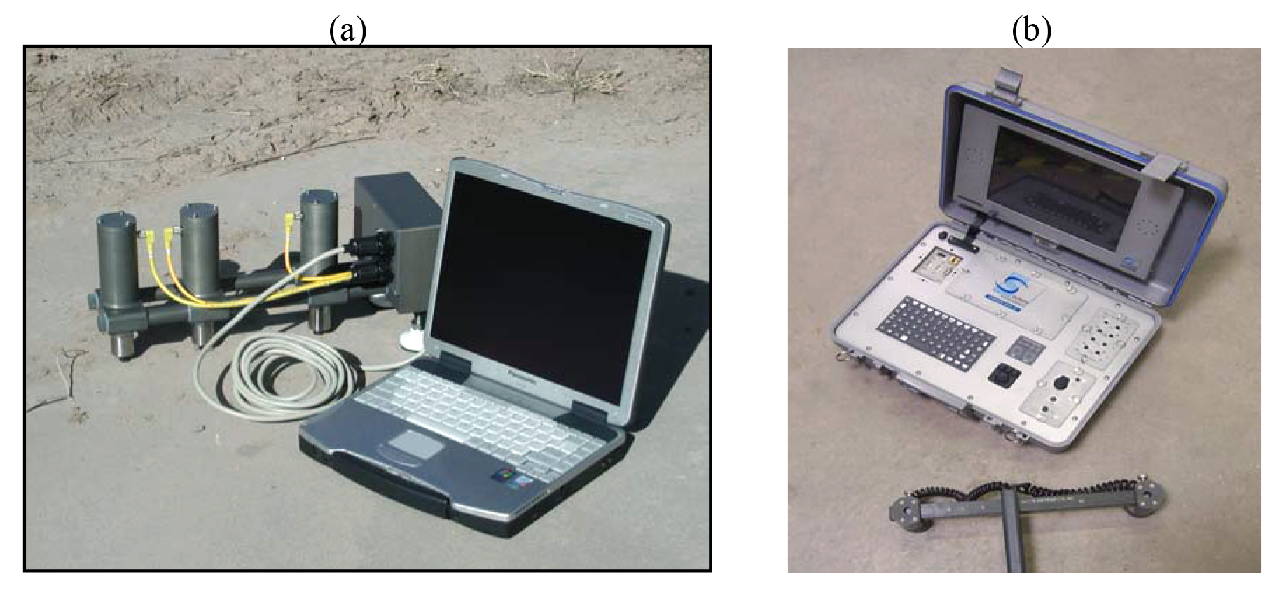 Spectral Analysis of Surface Waves 
		Instruments (a) Portable Seismic Property Analyzer (PSPA) by Geomedia Research and Development, 
		(b) SASW 1-S by Olson Instruments, Inc.
