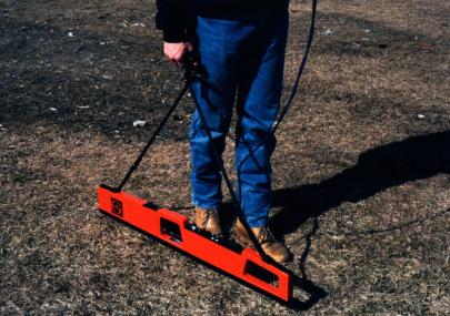 EM38 instrument being used in 
	vertical dipole mode. (Geonics, Ltd.).